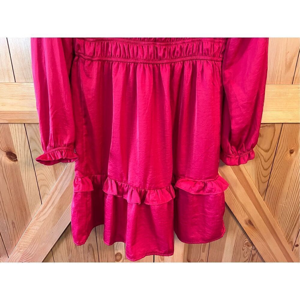Knox Rose Long Sleeve Solid Red Dress Size Small (3229) - Picture 8 of 9